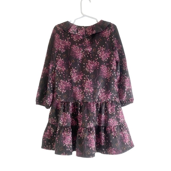 Gap Tiered Satin Dress Party Holiday Brown Pink Girl Size 5 - Picture 6 of 8